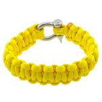 Survival Bracelets, 330 Paracord, Tibetan Style clasp, woven, Unravel it you can get a survival paracord approx 3 meter long and can bear approximately 200kg weight, yellow, 20mm, Length:Approx 9 Inch, 5Strands/Bag, Sold By Bag