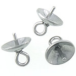 Stainless Steel Peg Bail, 316 Stainless Steel, original color, 7x5mm, 0.7mm, Hole:Approx 1.5mm, 500PCs/Bag, Sold By Bag
