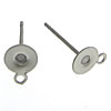 Stainless Steel Earring Stud Component, original color, 4mm, 0.7mm, Hole:Approx 1.5mm, 1000Pairs/Bag, Sold By Bag