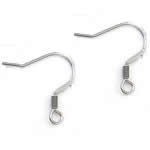 Stainless Steel Hook Earwire, with loop, original color, 17x19mm, 0.7mm,, Hole:Approx 2mm, 500Pairs/Bag, Sold By Bag