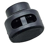 Kunststoff Feder Stopper-Schnalle, schwarz, 18x18x16mm, 100PCs/Tasche, verkauft von Tasche
