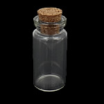 Schmuck Nagelkasten, Glas, mit Holz, transluzent, 15.50x54x15.50mm, Innendurchmesser:ca. 7mm, 600PCs/Menge, verkauft von Menge