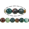 Naturlige indiske agat perler, Indiske Agate, Runde, facetteret, 4-4.5mm, Hole:Ca. 0.5mm, Længde Ca. 15 inch, 5Strands/Lot, Ca. 91pc'er/Strand, Solgt af Lot