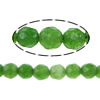 Perles en jade, jade Taiwan, Rond, facettes, vert, 4-4.5mm, Trou:Environ 0.5mm, Longueur Environ 15 pouce, 5Strandstoron/lot, Environ 95PC/brin, Vendu par lot