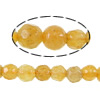 Jade Perlen, gelbe Jade, rund, facettierte, 4-4.5mm, Bohrung:ca. 0.5mm, Länge ca. 15 ZollInch, 5SträngeStrang/Menge, ca. 102PCs/Strang, verkauft von Menge