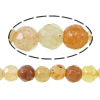 Jade Perlen, gelbe Jade, rund, facettierte, 4-4.5mm, Bohrung:ca. 0.5mm, Länge:ca. 15 ZollInch, 5SträngeStrang/Menge, ca. 96PCs/Strang, verkauft von Menge