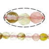 Natural Watermelon Tourmaline Beads, Round, faceted, 4-4.5mm, Hole:Approx 0.5mm, Length:Approx 15 Inch, 5Strands/Lot, Approx 97PCs/Strand, Sold By Lot