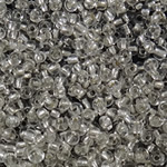 Sølv Foret Glass Seed Beads, Glas Seed Beads, Runde, sølv-foret, klar, 2x1.90mm, Hole:Ca. 1mm, Solgt af Bag
