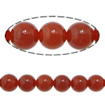 Prirodni Red ahat perle, Red Agate, Krug, različite veličine za izbor, ocjena, Rupa:Približno 1-1.2mm, Dužina Približno 15 inčni, Prodano By Lot
