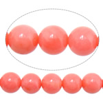 Natural Coral Beads, Round, pink, 7mm, Hole:Approx 1mm, Length:16 Inch, 10Strands/Lot, Sold By Lot
