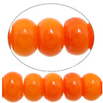 Perles en corail naturel, rondelle, orange rougeâtre, 6x4mm, Trou:Environ 1mm, Longueur Environ 16.5 pouce, 10Strandstoron/lot, Environ 104PC/brin, Vendu par lot