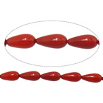 Natural Coral Beads, Teardrop, red, 4x8mm, Hole:Approx 0.8mm, Length:Approx 16 Inch, 10Strands/Lot, Approx 50PCs/Strand, Sold By Lot