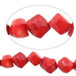 Natural Coral Beads, Nuggets, red, 11-16x11-16mm, Hole:Approx 1.5mm, Length:Approx 16.5 Inch, 10Strands/Lot, Approx 29PCs/Strand, Sold By Lot