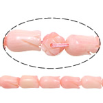 Natural Coral Beads, Flower, Carved, pink, 4x7.80mm, Hole:Approx 1mm, Length:Approx 16 Inch, 10Strands/Lot, Approx 45PCs/Strand, Sold By Lot