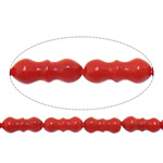 Natural Coral Beads, Bamboo, red, 5x10mm, Hole:Approx 0.8mm, Length:Approx 16.2 Inch, 10Strands/Lot, Approx 41PCs/Strand, Sold By Lot