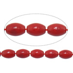 Natural Coral Beads, Oval, red, 6x9mm, Hole:Approx 1mm, Length:Approx 16.7 Inch, 10Strands/Lot, Approx 42PCs/Strand, Sold By Lot