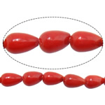 Natural Coral Beads, Teardrop, red, 5x8mm, Hole:Approx 1mm, Length:Approx 16 Inch, 10Strands/Lot, Approx 51PCs/Strand, Sold By Lot
