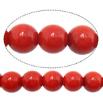 Natural Coral Beads, Round, red, 7mm, Hole:Approx 1mm, Length:Approx 16 Inch, 10Strands/Lot, Approx 58PCs/Strand, Sold By Lot