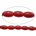 Natural Coral Beads, Oval, red, 6x9mm, Hole:Approx 1mm, Length:Approx 16 Inch, 10Strands/Lot, Approx 45PCs/Strand, Sold By Lot