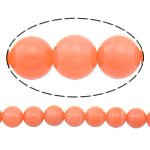 Natürliche Korallen Perlen, rund, rote Orange, 5mm, Bohrung:ca. 0.5mm, Länge:ca. 15.5 ZollInch, 10SträngeStrang/Menge, ca. 85PCs/Strang, verkauft von Menge