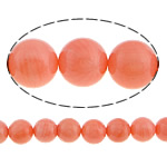 Natural Coral Beads, Round, reddish orange, 10mm, Hole:Approx 1mm, Length:Approx 15.5 Inch, 10Strands/Lot, Approx 43PCs/Strand, Sold By Lot