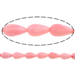 Natural Coral Beads, Teardrop, pink, 9x5mm, Hole:Approx 0.5mm, Length:Approx 15.5 Inch, 10Strands/Lot, Approx 45PCs/Strand, Sold By Lot