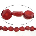 Natural Coral Beads, Nuggets, red, 12x7mm, Hole:Approx 1.5mm, Length:Approx 17 Inch, 10Strands/Lot, Approx 20PCs/Strand, Sold By Lot