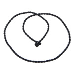 Fashion halskæde ledning, Nylonsnor, sort, 2.80mm, Længde 18.5 inch, 1000Strands/Lot, Solgt af Lot