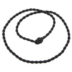 Fashion halskæde ledning, Nylonsnor, sort, 3.50mm, Længde 18 inch, 1000Strands/Lot, Solgt af Lot