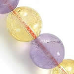 Quartz naturel bijoux perles, perles de citrine, Rond, Novembre Birthstone, 10mm, Trou:Environ 1mm, Longueur:15.5 pouce, 5Strandstoron/lot, Vendu par lot