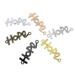 Letter Tibetan Style Connector, word hope, plated, 1/1 loop, mixed colors, nickel, lead & cadmium free, 41.50x14x1.80mm, Hole:Approx 3mm, 100PCs/Bag, Sold By Bag
