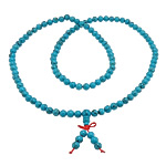 Fashion Turquoise Necklace, Natural Turquoise, with Nylon Cord, Round, blue, 6mm, 8.5mm, 6x8mm, Hole:Approx 0.8mm, Length:Approx 26 Inch, 10Strands/Lot, Sold By Lot