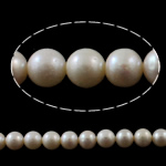 Cultured Round Freshwater Pearl Beads natural white 9-10mm Approx 0.8-1mm Sold Per Approx 15.3 Inch Strand