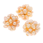 Cultured Ball Cluster Pearl Beads, Freshwater Pearl, Flower, natural, pink, 16mm, Sold By PC