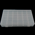 Caixa de jóias da unha, plástico, Retângulo, transparente, branco, 270x175x42mm, 5PCs/Lot, vendido por Lot