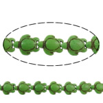Perline in turchese, turchese sintetico, Tartaruga, verde, 14x6.5mm, Foro:Appross. 1.5mm, Appross. 25PC/filo, Venduto per Appross. 15 pollice filo