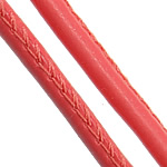 Leather Cord PU Leather red 5mm Sold By Lot
