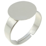 Brass Pad Ring Base platinum color plated adjustable lead & cadmium free 12mm Approx 18mm US Ring .5 Sold By Bag