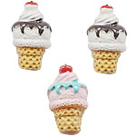 Resin, Ice Cream, enamel, mixed colors, 23x14mm, 200PCs/Bag, Sold By Bag