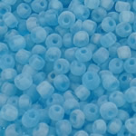 Perles en verre rocaille dépolies, perles de rocaille en verre, Rond, givré, bleu ciel, 2x3mm, Trou:Environ 1mm, Environ 15000PC/sac, Vendu par sac
