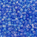 Regenbogen Glas-Rocailles, rund, transluzent, himmelblau, 2x1.9mm, Bohrung:ca. 1mm, ca. 30000PCs/Tasche, verkauft von Tasche