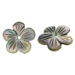 Black Shell Beads, Flower, Carved, nickel, lead & cadmium free, 12x12x1.50mm, Hole:Approx 1mm, 50PCs/Bag, Sold By Bag