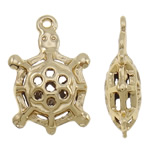 Tibetan Style Animal Pendants, Turtle, gold color plated, high quality plating and never fade & hollow, nickel, lead & cadmium free, 17.50x26.50x8mm, Hole:Approx 1.5mm, Approx 20PCs/Bag, Sold By Bag