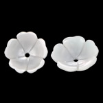 Natürliche weiße Muschelperlen, Blume, geschnitzt, frei von Nickel, Blei & Kadmium, 8x8x2.20mm, Bohrung:ca. 0.5mm, 50PCs/Tasche, verkauft von Tasche