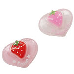 Resin, Heart, colorful powder, mixed colors, 19x23mm, Approx 400PCs/Bag, Sold By Bag