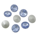 Crystal Cabochons, Flat Round, rivoli back & faceted, Lt Sapphire, 12x12x6mm, 288PCs/Bag, Sold By Bag