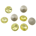 Crystal Cabochons, Flat Round, rivoli back & faceted, Jonquil, 12x12x6mm, 288PCs/Bag, Sold By Bag