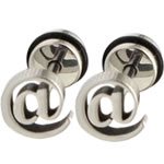 Stainless Steel Ear Piercing Jewelry 316L Stainless Steel with Rubber Letter original color 8mm Approx Sold By Lot
