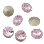 Crystal Cabochons Flat Round rivoli back & faceted Lt Rose Sold By Bag