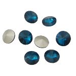 Crystal Cabochons Flat Round rivoli back & faceted Indicolite Sold By Bag